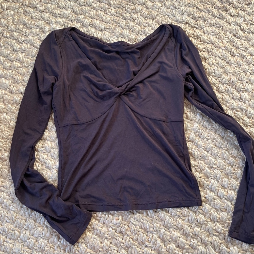 Lululemon Modal-Silk Blend V-Neck Long-Sleeve Shirt